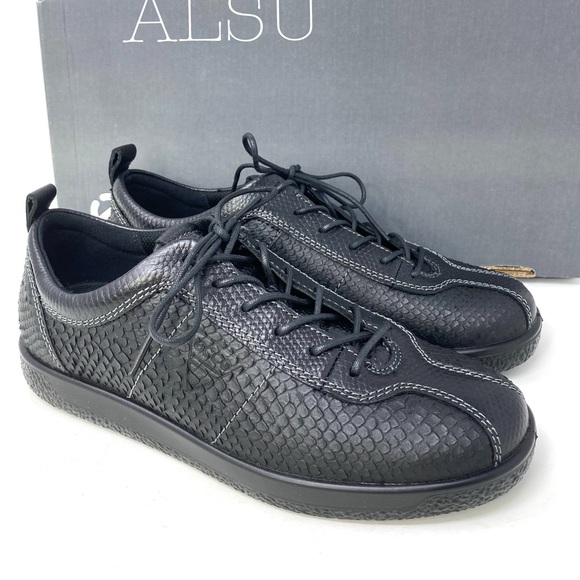 🌸 SALE 🌸 ECCO Soft 1 Leather Black Noir W AUTHENTIC Size 8-8.5 400503 81001 - Picture 6 of 7
